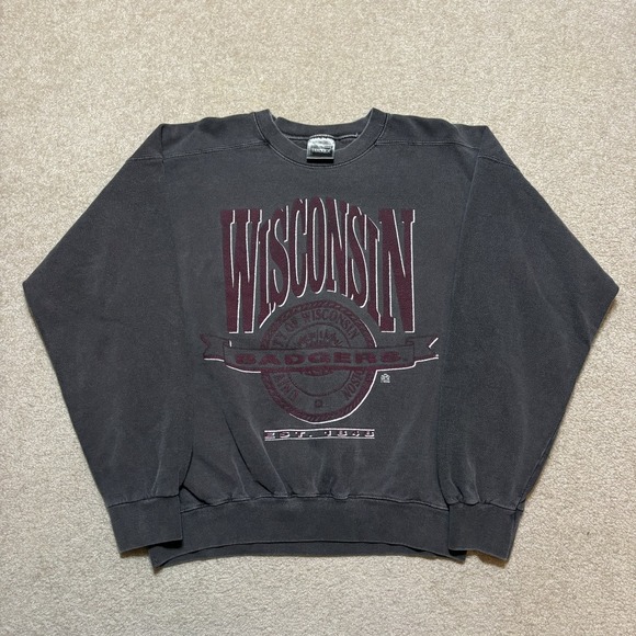 American Vintage Other - Vtg 90s Wisconsin Badgers Sweatshirt Mens Medium Gray NCAA Collegiate Crewneck